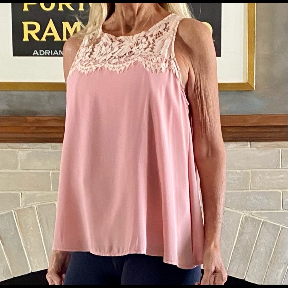 Sleeveless, Dusty Rose, lace camisole